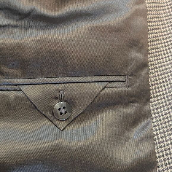 Oscar De La Renta Blazer Jacket Men's 40L houndstooth Wool 3 Button Sport Coat - Picture 10 of 10